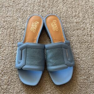 Franco Sarto Light Blue Slide Sandals